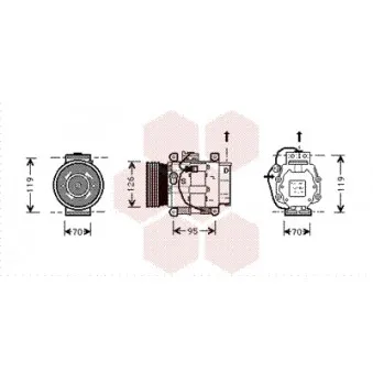 Compresseur, climatisation VAN WEZEL 1700K036