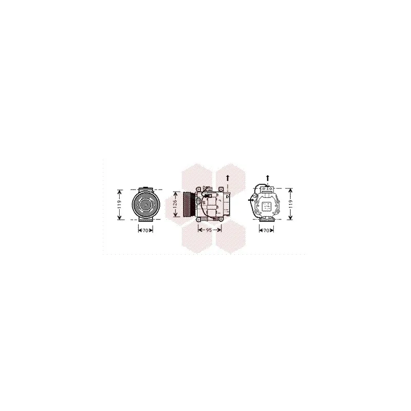 Compresseur, climatisation VAN WEZEL 1700K036