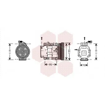 Compresseur, climatisation VAN WEZEL 1700K041