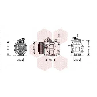 Compresseur, climatisation VAN WEZEL 1700K042