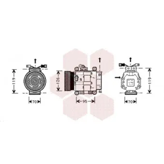 Compresseur, climatisation VAN WEZEL 1700K048