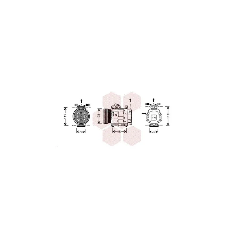 Compresseur, climatisation VAN WEZEL 1700K048