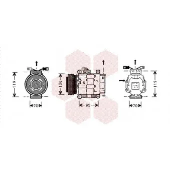 Compresseur, climatisation VAN WEZEL 1700K049