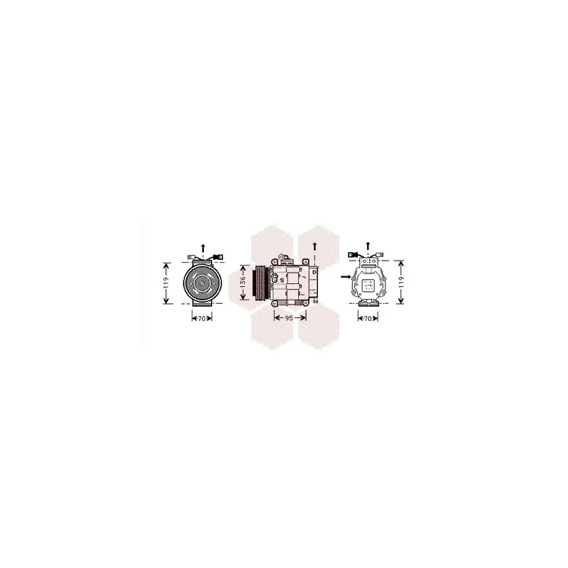 Compresseur, climatisation VAN WEZEL 1700K049