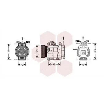 Compresseur, climatisation VAN WEZEL 1700K063