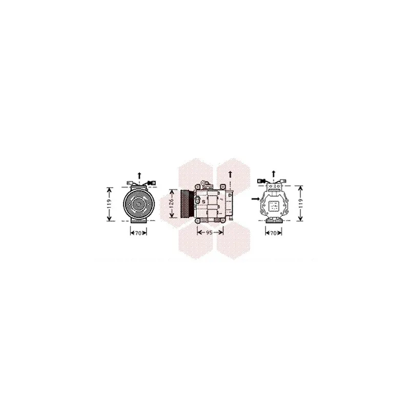 Compresseur, climatisation VAN WEZEL 1700K063