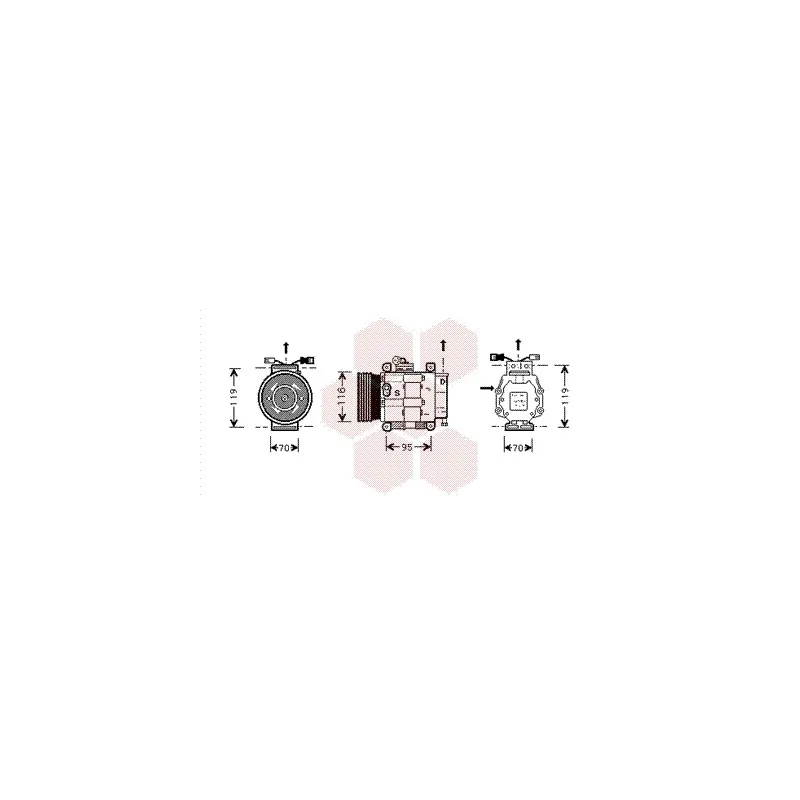 Compresseur, climatisation VAN WEZEL 1700K081