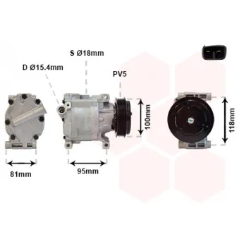 Compresseur, climatisation VAN WEZEL 1700K090