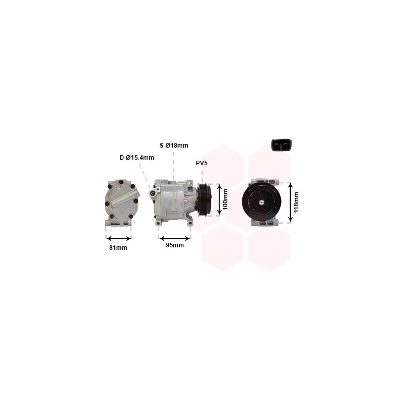 Compresseur, climatisation VAN WEZEL 1700K090