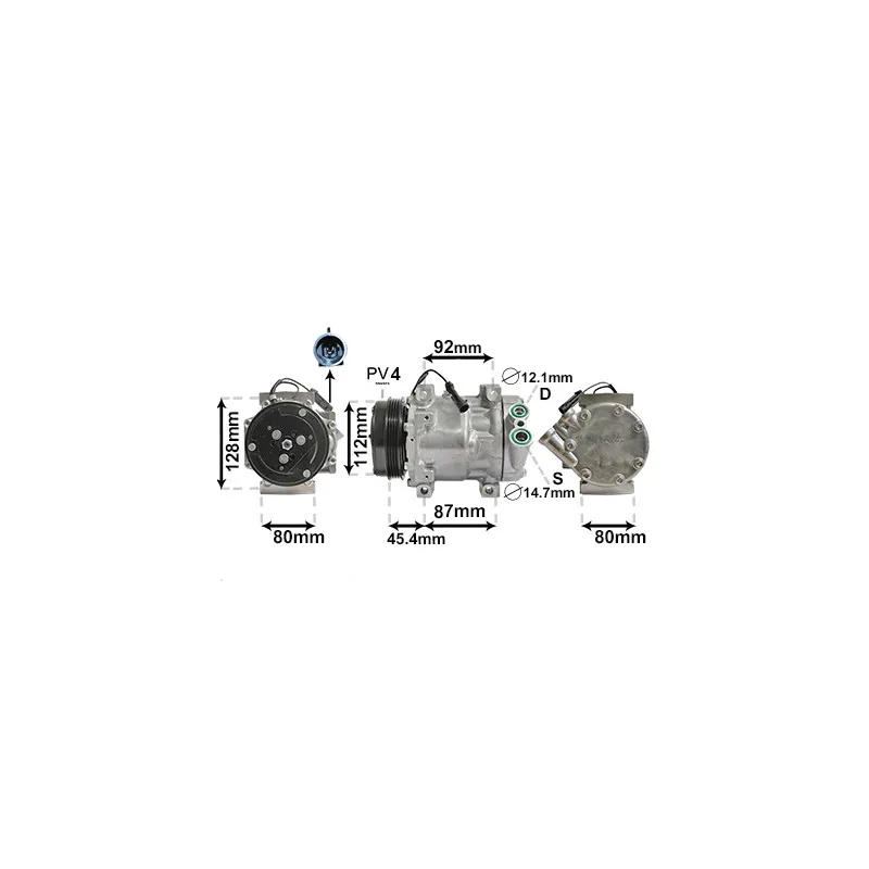 Compresseur, climatisation VAN WEZEL 1700K366