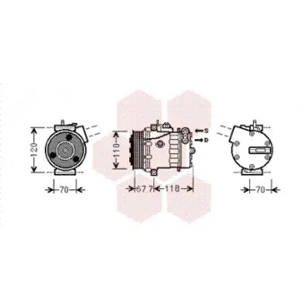 Compresseur, climatisation VAN WEZEL 1700K384