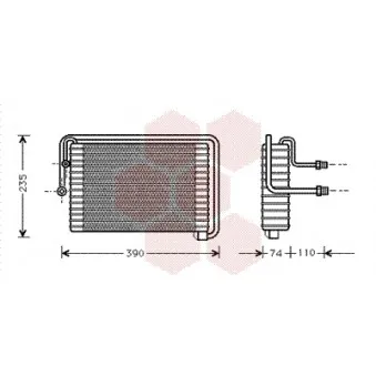 Évaporateur climatisation VAN WEZEL 1700V021