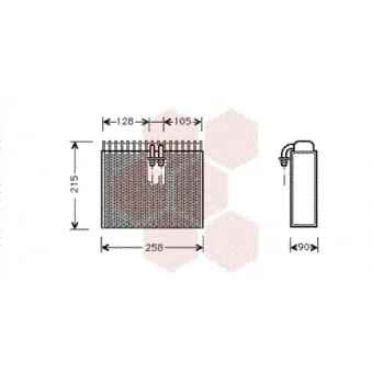 Évaporateur climatisation VAN WEZEL 1700V071