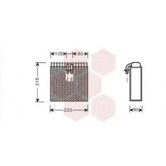 Évaporateur climatisation VAN WEZEL 1700V257