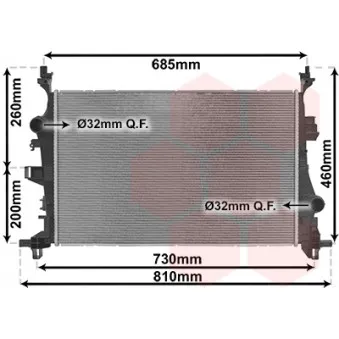 Radiateur, refroidissement du moteur VAN WEZEL 17012701