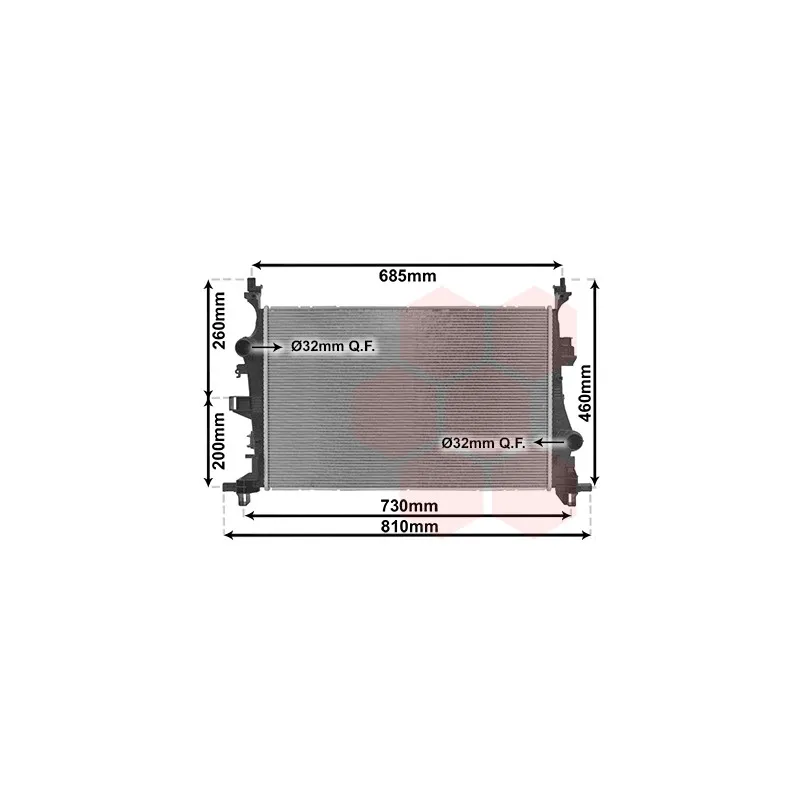 Radiateur, refroidissement du moteur VAN WEZEL 17012701