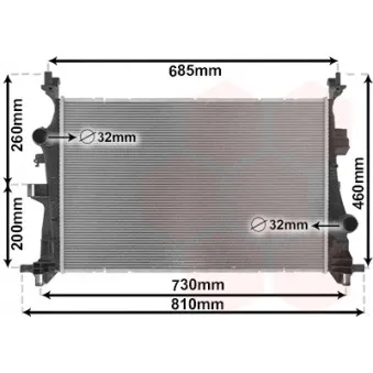 Radiateur, refroidissement du moteur VAN WEZEL 17012703