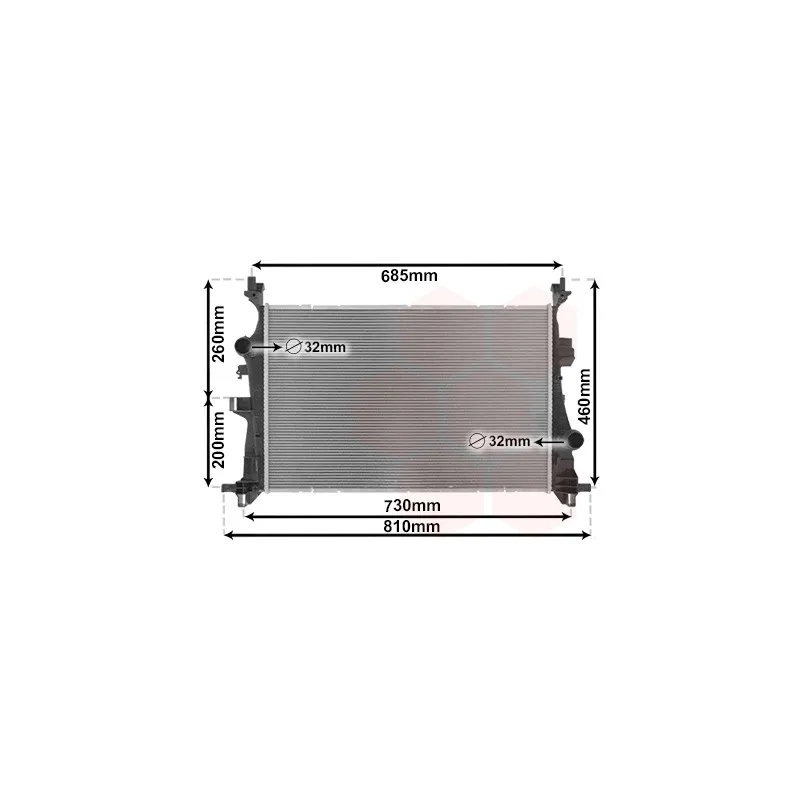 Radiateur, refroidissement du moteur VAN WEZEL 17012703