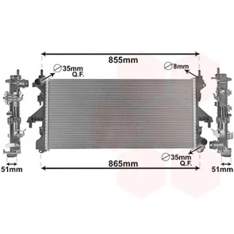 Radiateur, refroidissement du moteur VAN WEZEL 17012704