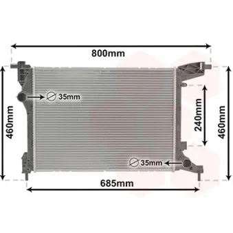 Radiateur, refroidissement du moteur VAN WEZEL 17012707