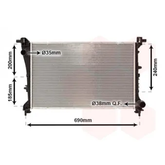 Radiateur, refroidissement du moteur VAN WEZEL 17012709