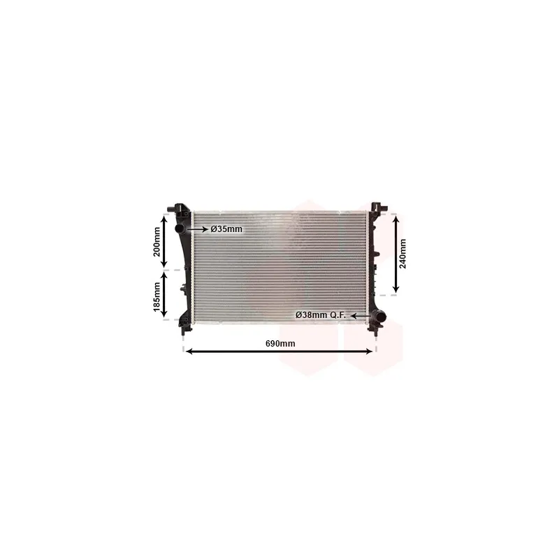 Radiateur, refroidissement du moteur VAN WEZEL 17012709