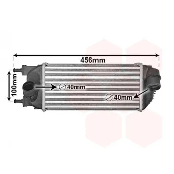 Intercooler, échangeur VAN WEZEL 17014701