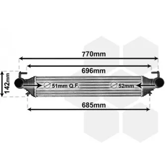 Intercooler, échangeur VAN WEZEL 17014702