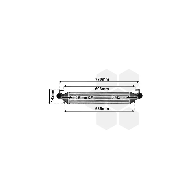 Intercooler, échangeur VAN WEZEL 17014702