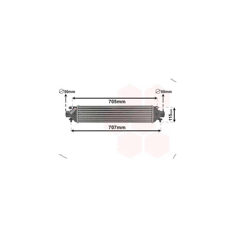 Intercooler, échangeur VAN WEZEL 17014708