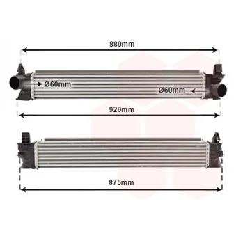 Intercooler, échangeur VAN WEZEL 17014713