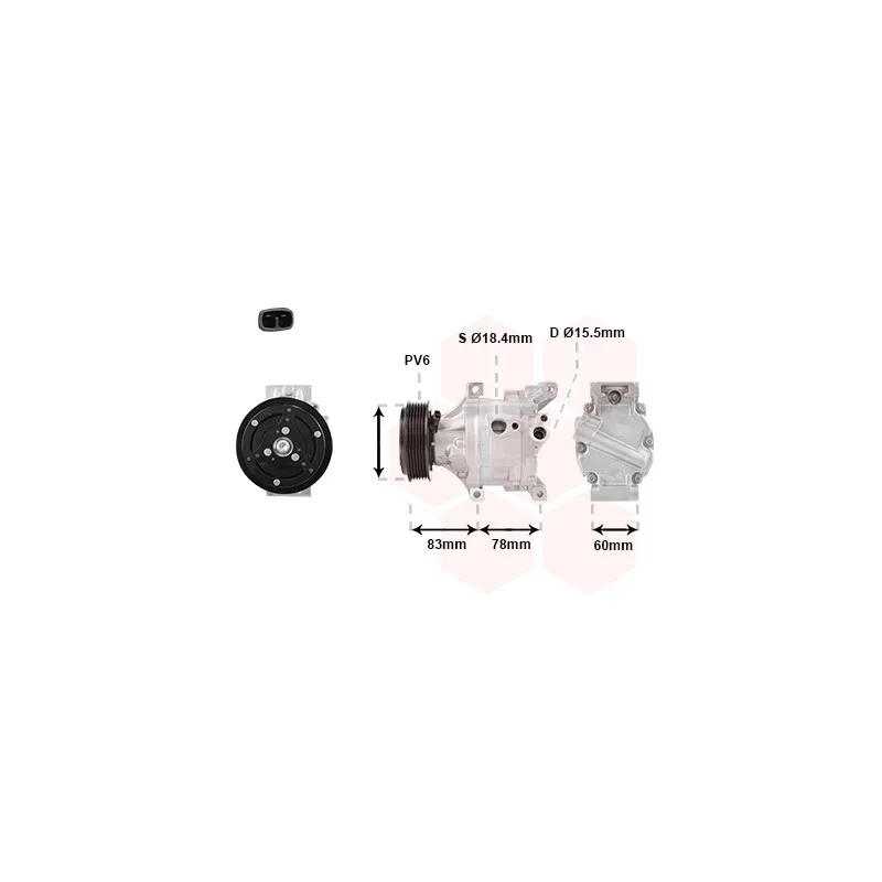 Compresseur, climatisation VAN WEZEL 1701K103