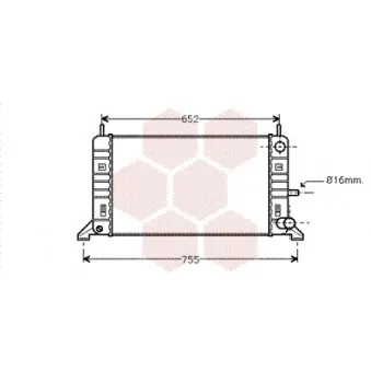 Radiateur, refroidissement du moteur VAN WEZEL 18002142