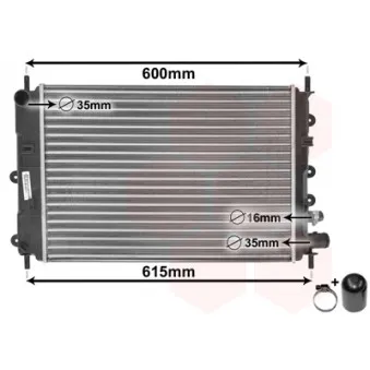 Radiateur, refroidissement du moteur VAN WEZEL 18002151
