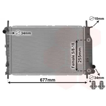 Radiateur, refroidissement du moteur VAN WEZEL 18002197