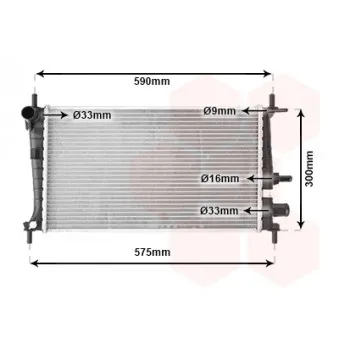 Radiateur, refroidissement du moteur VAN WEZEL 18002217