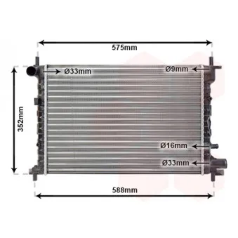 Radiateur, refroidissement du moteur VAN WEZEL 18002219