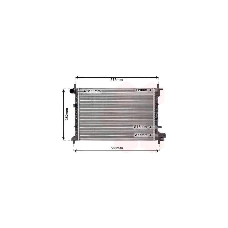 Radiateur, refroidissement du moteur VAN WEZEL 18002219