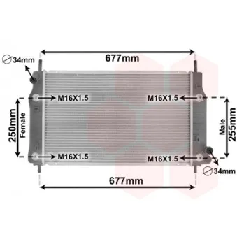 Radiateur, refroidissement du moteur VAN WEZEL 18002223