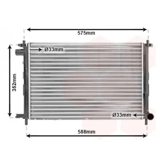 Radiateur, refroidissement du moteur VAN WEZEL 18002224