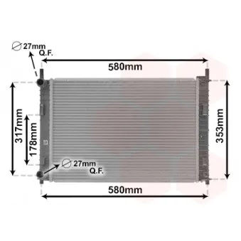 Radiateur, refroidissement du moteur VAN WEZEL 18002324