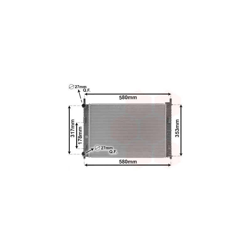 Radiateur, refroidissement du moteur VAN WEZEL 18002324