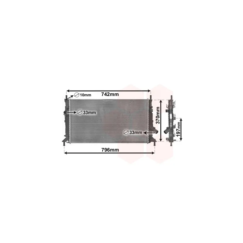 Radiateur, refroidissement du moteur VAN WEZEL 18002369
