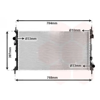 Radiateur, refroidissement du moteur VAN WEZEL 18002382