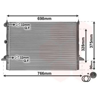 Radiateur, refroidissement du moteur VAN WEZEL 18002396