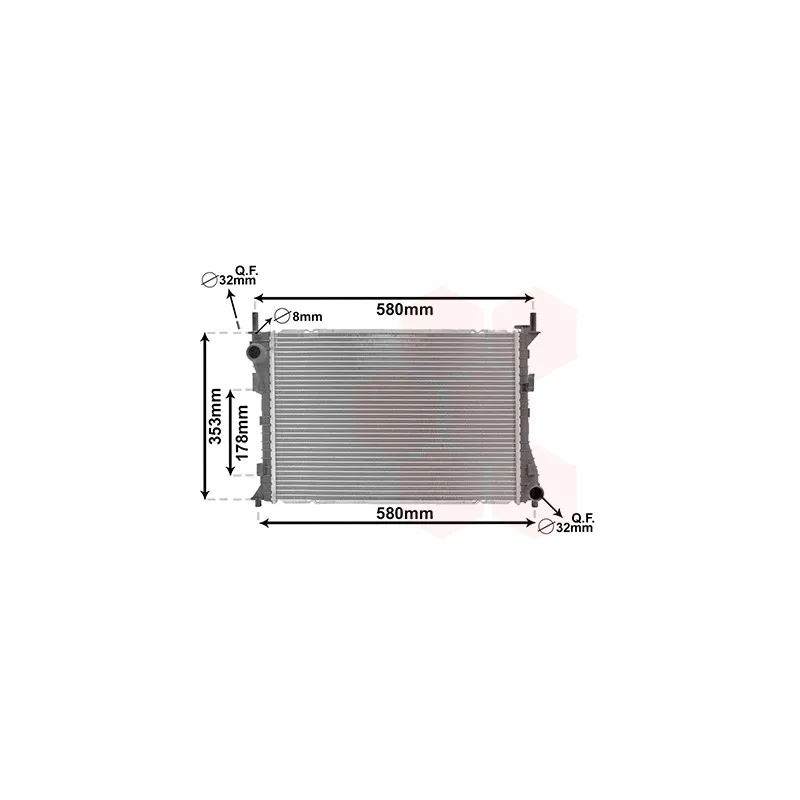 Radiateur, refroidissement du moteur VAN WEZEL 18002400