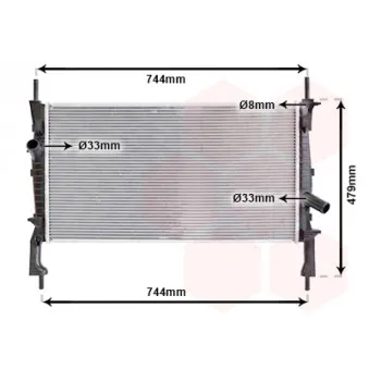 Radiateur, refroidissement du moteur VAN WEZEL 18002404