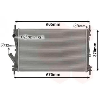 Radiateur, refroidissement du moteur VAN WEZEL 18002408