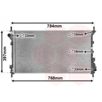 Radiateur, refroidissement du moteur VAN WEZEL 18002411