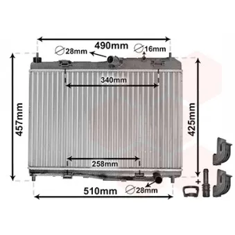 Radiateur, refroidissement du moteur VAN WEZEL 18002440